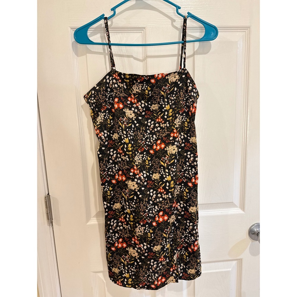 Forever 21 Floral Mini Dress Cottagecore Spaghetti Strap Blackβ Size M